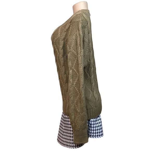 ACA Joe Olive Cable Knit Sweater NWOT - Picture 4 of 6